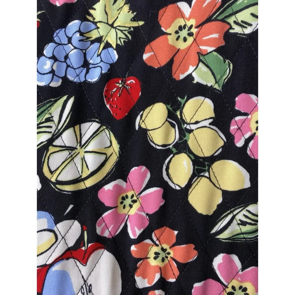 Requirements Woman Quilted Jacket Size‎ 1X Fruity Floral Bloomcore Art To Wear